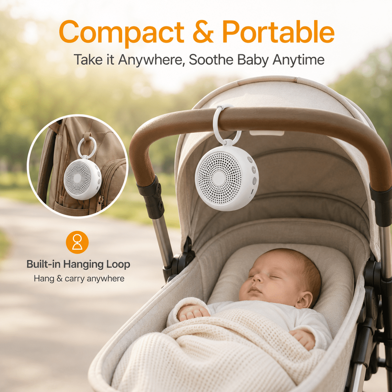 Radsen Portable Sound Machine, White Noise Machine for Baby Adults, 29 Soothing Sounds for Sleep, Child Lock & 60Hrs Playtime, 30 Volume Control– for Home, Office Privacy, Meditation, Registry Gift