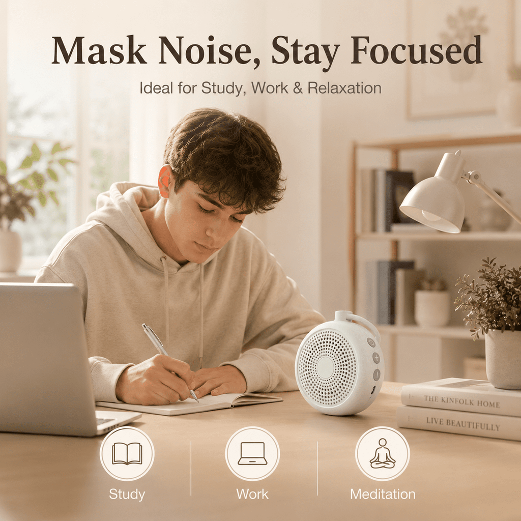 Radsen Portable Sound Machine, White Noise Machine for Baby Adults, 29 Soothing Sounds for Sleep, Child Lock & 60Hrs Playtime, 30 Volume Control– for Home, Office Privacy, Meditation, Registry Gift