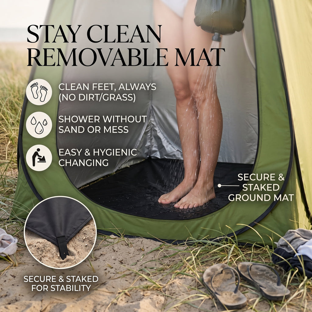 EZBY Shower Tent,Portable Camping Privacy Tent,Pop Up Changing Tent with Removable Floor and Carry Bag for Camping Beach Hiking Travelling,Dark Green