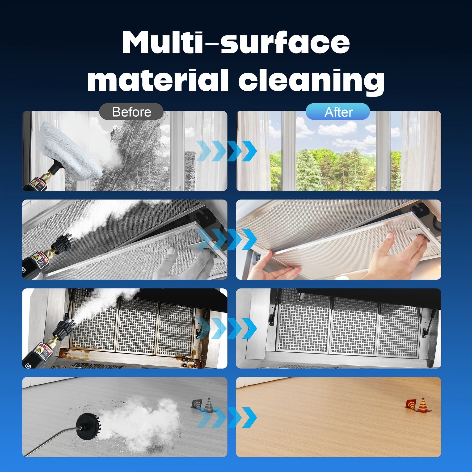 EZBY Steam Cleaner,Handheld Steam Cleaners for Home Use,9-Level Adjustable Handle,Portable Steamer for Cleaning with 18 pcs Accessories for Car Detailing, Kitchen, Bathroom, Tile