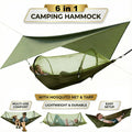 EZBY Camping Hammock with Net & Sunshade Tarp,2 Person Portable Hammocks for Outside,661lbs Max Load for Outdoor Camping Hiking Beach Park