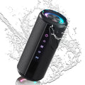 Portable Bluetooth Speaker IPX7 Waterproof, 30W Loud Sound, Deep Bass, Bluetooth 5.4, LED Lights, Wireless Stereo Pairing, 30H Playtime, for Home/Outdoor/Party/Beach, Birthday Gift (Black)
