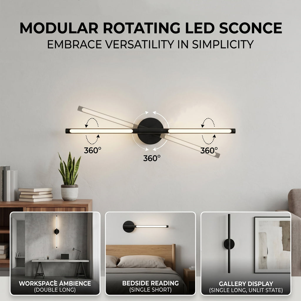 EZBY Battery Operated Wall Sconce, 5000mAh Wireless Rechargeable LED Wall Light with Remote, 360 Degree Rotatable Magnetic Base, 3 Color Dimmable Modern Lamp for Bedroom