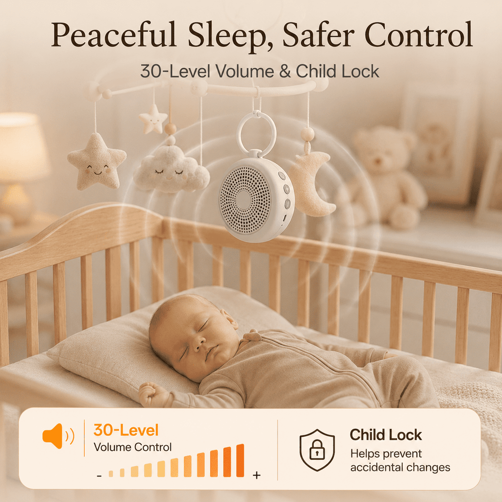 Radsen Portable Sound Machine, White Noise Machine for Baby Adults, 29 Soothing Sounds for Sleep, Child Lock & 60Hrs Playtime, 30 Volume Control– for Home, Office Privacy, Meditation, Registry Gift